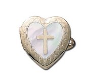 14k Yellow Gold Heart Locket Ring with Mother of Pearl