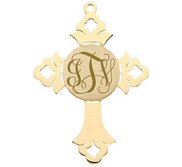 Round Cross Monogram Pendant