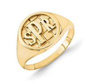 Personalized Block Monogram Signet Ring