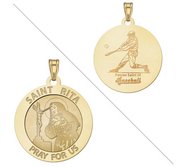 Saint Rita Religious Medal  Baseball Religious Medal  EXCLUSIVE