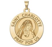 Saint Charlotte Round Religious Medal    EXCLUSIVE 