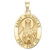 Saint Nicholas OVAL Religious Medal   EXCLUSIVE 