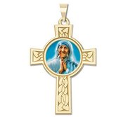 Saint Teresa of Calcutta or Mother Teresa Cross Religious Medal   Color EXCLUSIVE 