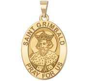 Saint Grimbald Oval Religious Medal  EXCLUSIVE 