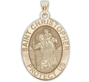 Saint Christopher OVAL Religious Medal   EXCLUSIVE 