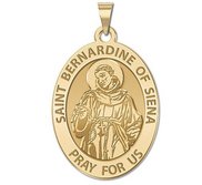 Saint Bernadine Of Siena Oval Religious Medal   EXCLUSIVE 