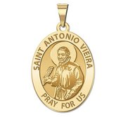 Saint Antonio Vieira Round Religious Oval Medal  EXCLUSIVE 