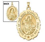 Scapular Religious Medal Scalloped OVAL  EXCLUSIVE 