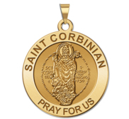 Saint Corbinian Round Religious Medal  EXCLUSIVE 