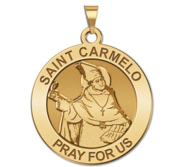 Saint Carmelo Round Religious Medal  EXCLUSIVE 