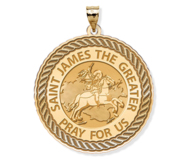 Saint James the Greater Round Rope Border Religious Medal