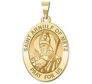 Saint Arnulf of Metz OVAL Religious Medal   EXCLUSIVE 