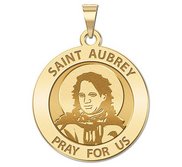 Saint Aubrey Round Religious Medal  EXCLUSIVE 