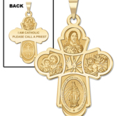 4 Way Cross Religious Medal    EXCLUSIVE 