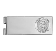 Stainless Steel Engravable Saint Joseph Money Clip