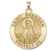 Saint Brendan Round Religious Medal    EXCLUSIVE 