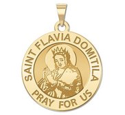 Saint Flavia Domitila Round Religious Medal   EXCLUSIVE 