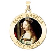 Saint Isabella Round Religious Medal   EXCLUSIVE 