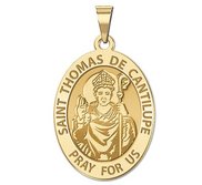 Saint Thomas De Cantalupe   Oval Religious Medal  EXCLUSIVE 