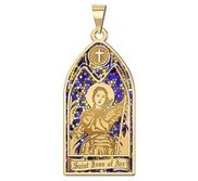 Saint Joan of Arc   Stained Glass Religious Medal  EXCLUSIVE 