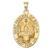 Saint Paschal of Baylon Medal  OVAL  EXCLUSIVE 