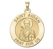 Saint Aidan Round Religious Medal  EXCLUSIVE 