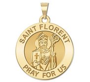 Saint Florent Round Religious Medal   EXCLUSIVE 