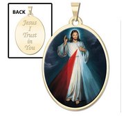 Divine Mercy Double Sided Oval Religious Medal   Color EXCLUSIVE 