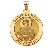 Saint Nestor Round Religious Medal  EXCLUSIVE 