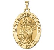 Saint Martin of Tours Religious Oval Medal  EXCLUSIVE 