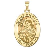 Saint Agatha Religious Oval Medal   EXCLUSIVE 