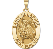 Saint Selaphiel   Oval Religious Medal  EXCLUSIVE 