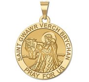 Saint Gwawr Verch Brychan Round Religious Medal   EXCLUSIVE 