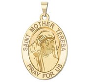 Saint Mother Teresa   Oval Religious Medal  EXCLUSIVE 