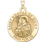 Saint Agatha of Sicily Round Religious Medal   EXCLUSIVE 