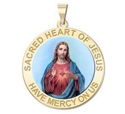 Sacred Heart of Jesus Religious Medal  Color EXCLUSIVE 