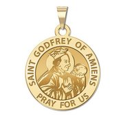 Saint Godfrey of Amiens Round Religious Medal  EXCLUSIVE 