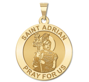 Saint Adrian Round Religious Medal    EXCLUSIVE 