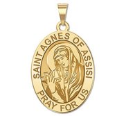 Saint Agnes Of Assisi Oval Religious Medal    EXCLUSIVE 