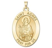 Saint Agnes of Rome Oval Religious Medal    EXCLUSIVE 