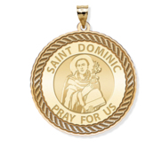 Saint Dominic Round Rope Border Religious Medal