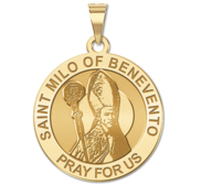 Saint Milo of Benevento Round Religious Medal   EXCLUSIVE 