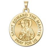 Saint Edward the Martyr Round Religious Medal  EXCLUSIVE 