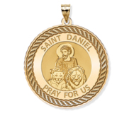 Saint Daniel Round Rope Border Religious Medal