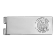 Stainless Steel Engravable Saint Aidan Money Clip