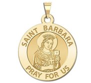 Saint Barbara Round Religious Medal  EXCLUSIVE 