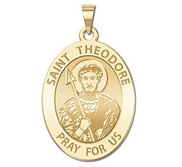 Saint Theodore   Oval Religious Medal  EXCLUSIVE 