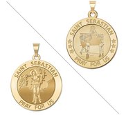 Volleyball   Saint Sebastian Doubledside Sports Religious Medal  EXCLUSIVE 