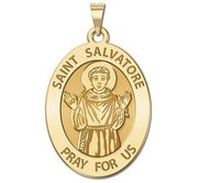 Saint Salvatore Religious Medal  OVAL  EXCLUSIVE 