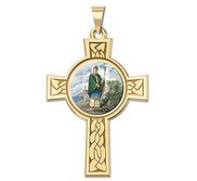 Saint Patrick Cross Religious Medal   Color EXCLUSIVE 